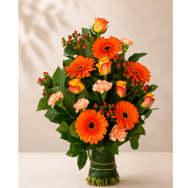 Rouwboeket Oranje Troost