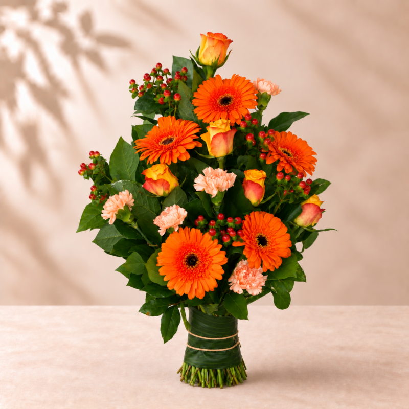 Rouwboeket Oranje Troost
