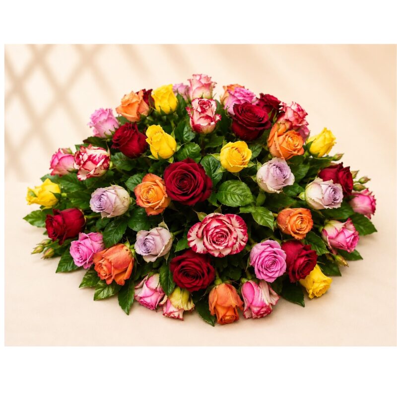Rouwbloemstuk rozen