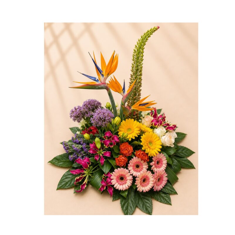 Rouwbloemstuk strelitzia